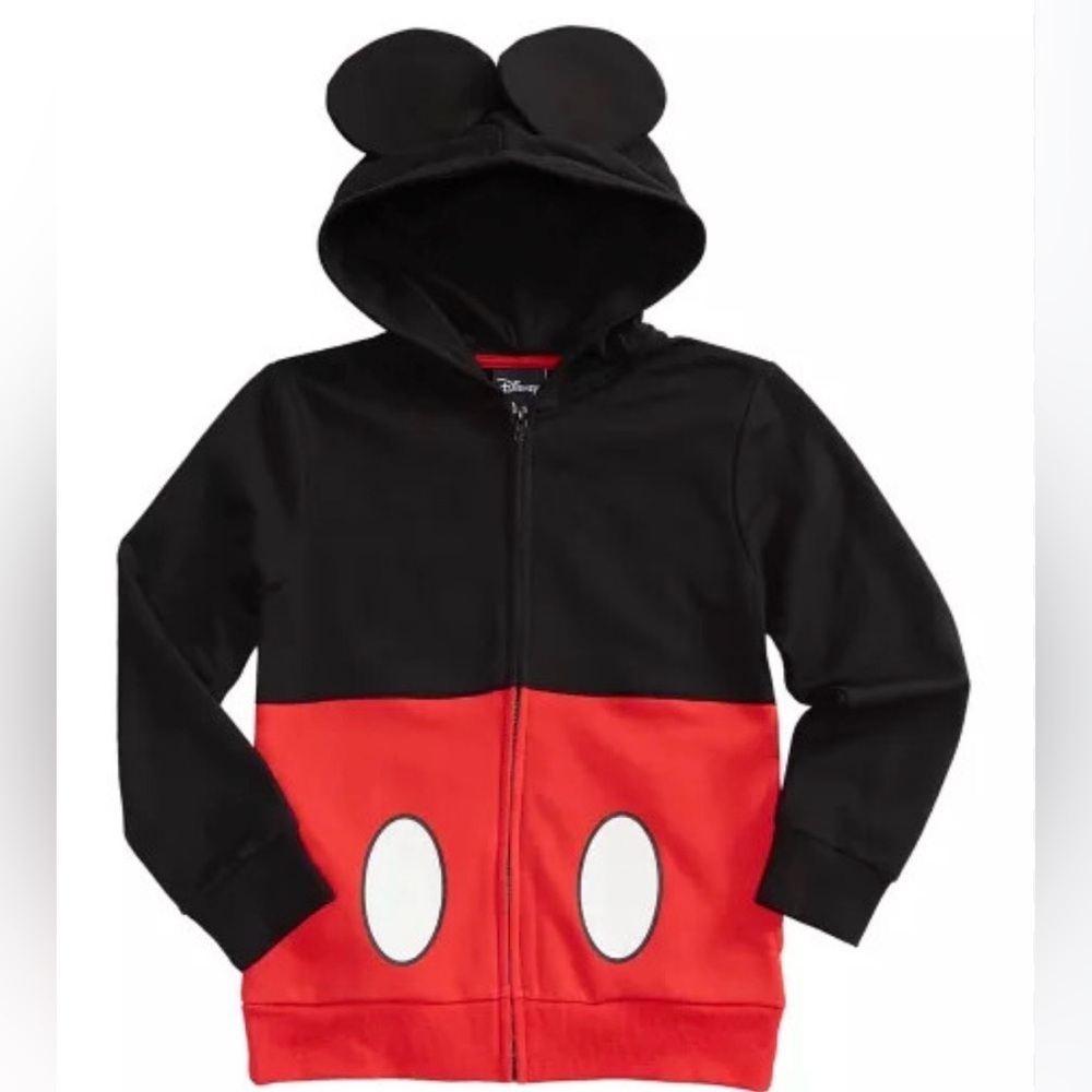 Disney child's zip-up hoodie W mouse ears designed to look like Mickey Mouse XL